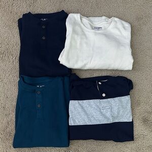 Set of 4 Long Sleeve Waffle Knit Shirts